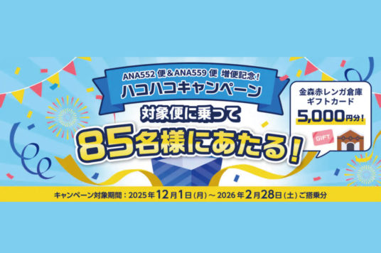 ANA函館東京線　対象便搭乗で85名に当たる！ハコハコキャンペーン開催！